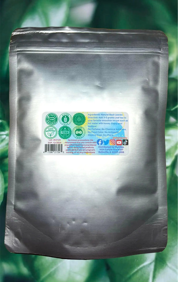 tulsi tea - mint basil tea - Sweet Basil leaf tea - holy basil herbal tea detox tea Non-GMO, Vegan, Ayurveda tea herb 100 gram