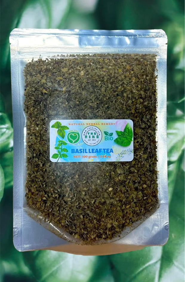 tulsi tea - mint basil tea - Sweet Basil leaf tea - holy basil herbal tea detox tea Non-GMO, Vegan, Ayurveda tea herb 100 gram