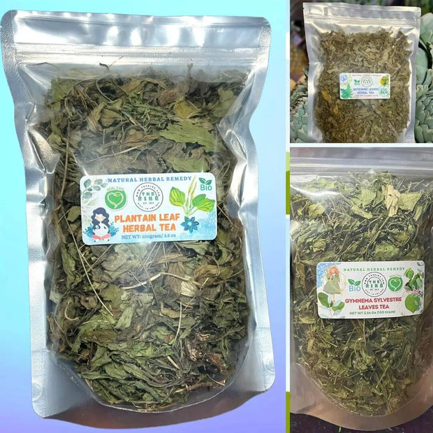Artichoke Leaves tea Gymnema Sylvestre leaf tea Plantain leaf Loose Tea (3 Pack of 100 gram) Tea Gift Set