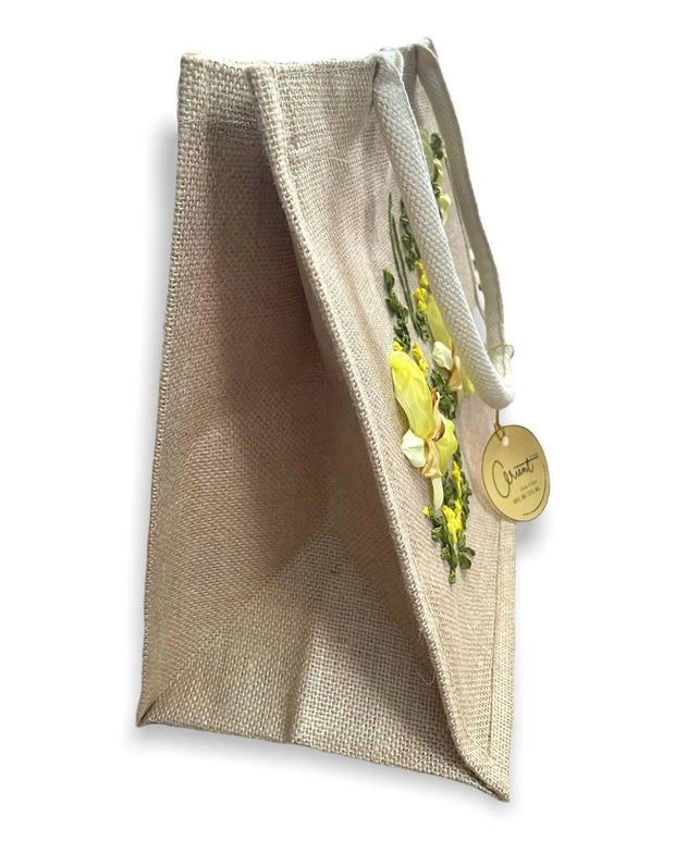 Woven Straw Tote Top Handle Bag Purse Tote Vacation Bag yellow Flower Casual Shoulder Bag Handmade for beach vacation, holiday mother day