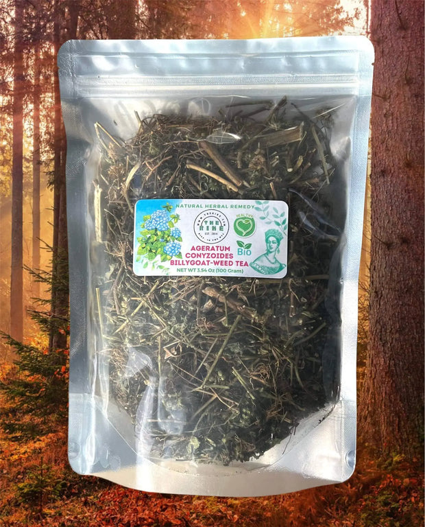 Ageratum conyzoides Herbal Tea billygoat-weed tea chick weed goatweed, whiteweed mentrasto Cut Lon Herb Tea herbal medicine 100 Gram