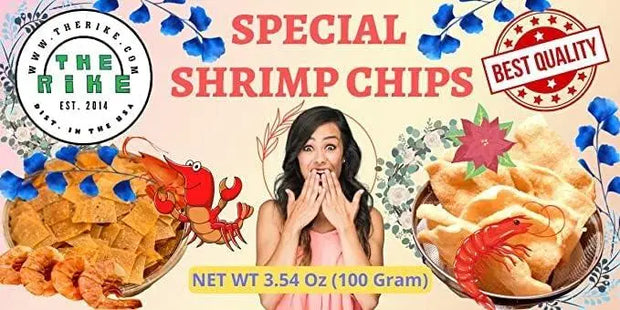 Shrimp Chips Shrimp Puffs Shrimp Snacks Banh Phong Tom Ca Mau Prawn Crackers Quick Frying for Adult and Child Vegan Snack and Cookies 3.5 oz 100 gram