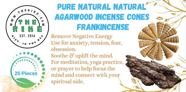 25 Pieces agarwood Incense Cones Frankincense Nu Tram Huong for Smudging- Cleansing-Meditation & Yoga Fragrance, Indoor Aromatherapy